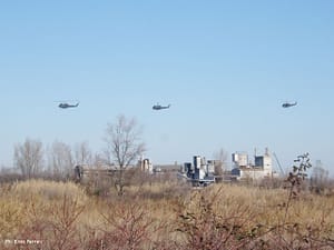 Elicotteri del 7 reggimento "Vega" in esercitazione sull'aviosuperficie di Santarcangelo